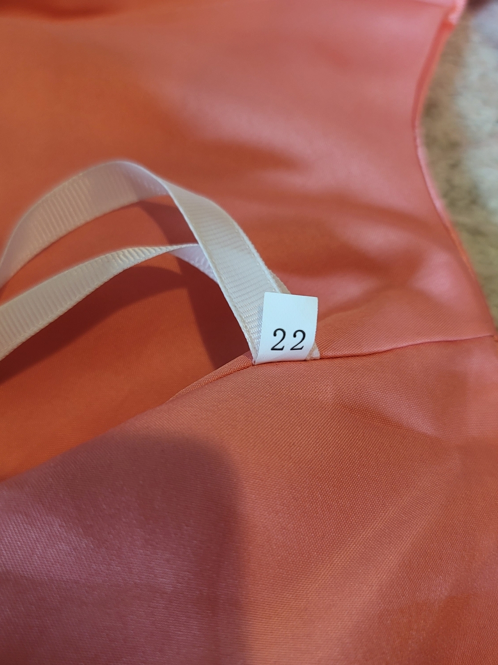 NWT WEAR YOUR LOVE Coral Satin Corseted Formal Gown High Slit Size 22 - Picture 15 of 16